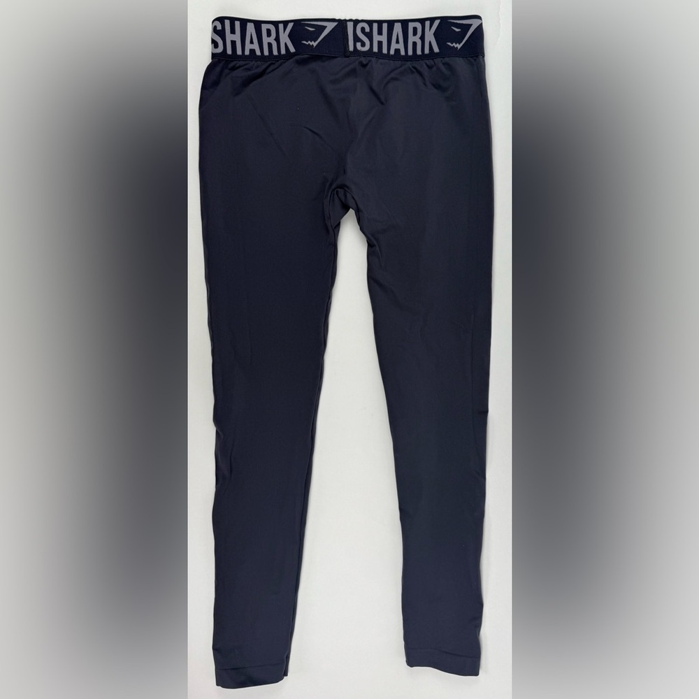 Gymshark Smokey Gray Logo Waistband Leggings Stretch Activewear Size S - Picture 3 of 4